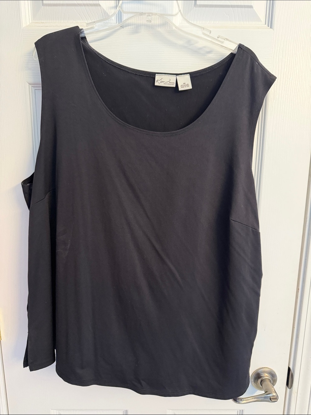 Kim Rogers Black Sleeveless Boatneck Tank